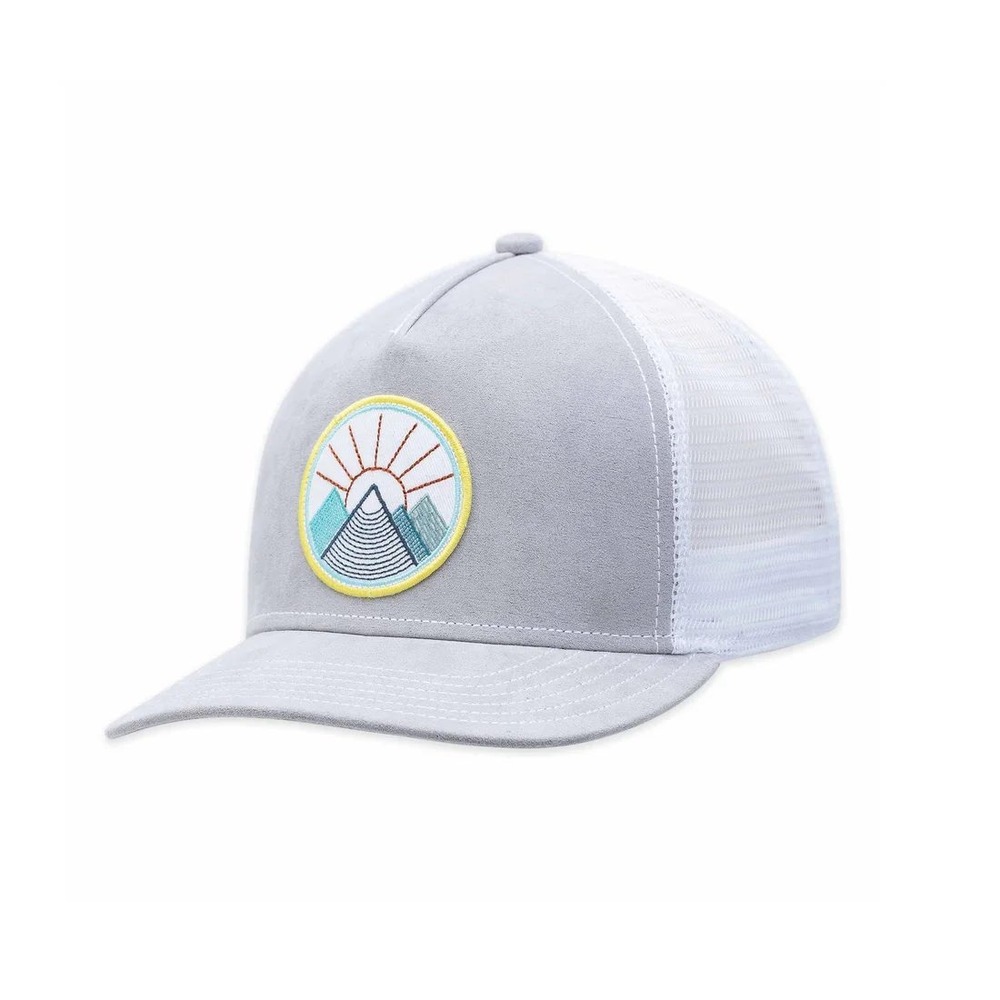 Pistil Womens Grey Mountain Patch Mesh Viva Trucker Hat Snapback Cap Grey White